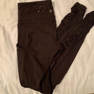 lululemon black ruching leggings